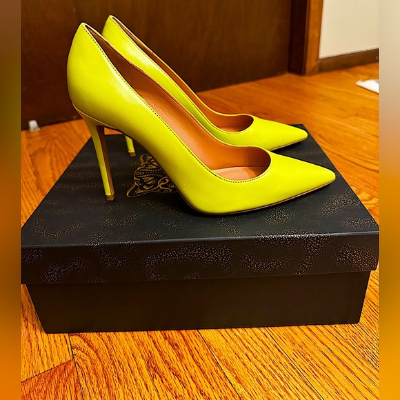NWT LITA Italian Leather Acid Lime Pump Size 40 (9.5) - Picture 3 of 11